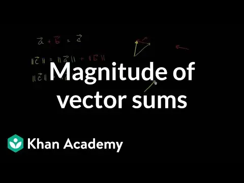 Magnitude of vector sums | Vectors | Precalculus | Khan Academy thumbnail