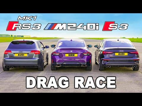 BMW M240i v Audi S3 v Mk1 RS3: DRAG RACE thumbnail