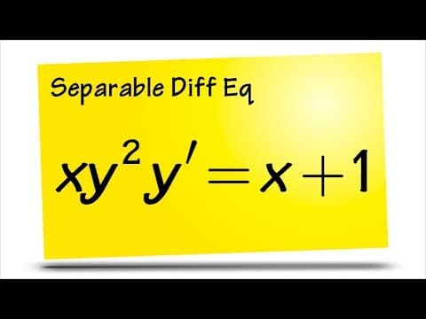 Separable differential equation, ex2 thumbnail