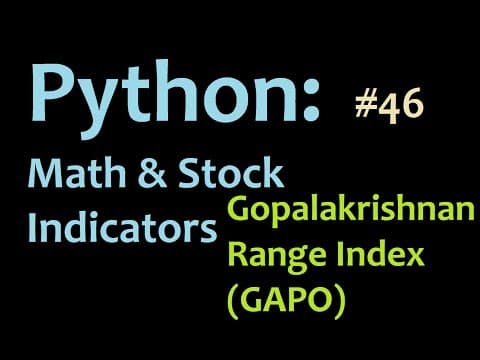 Python Finance and Math Tutorials: Gopalakrishnan Range Index (GAPO) thumbnail