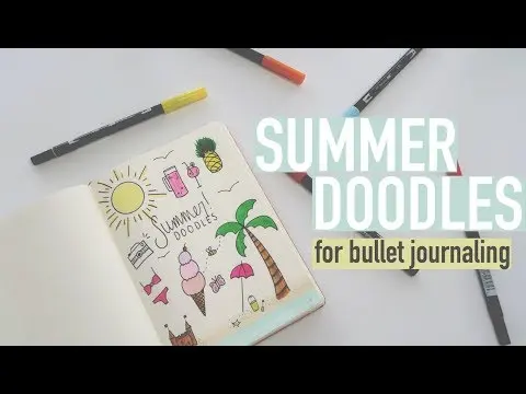 Bullet Journal SUMMER DOODLES | Doodle With Me thumbnail