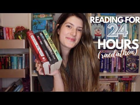 reading for 24 hours (#raedathon edition!)😴 | ft. a book haul, a cute read & a disappointment thumbnail