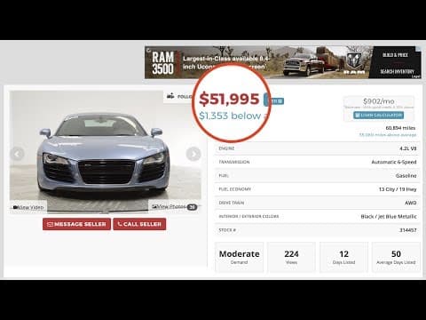 Buying The CHEAPEST AUDI R8 For ONLY $50,000 | How To Find The Best Deals thumbnail