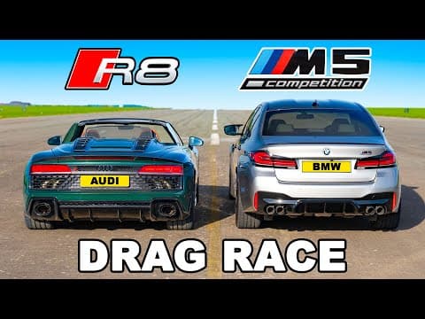 Which Is Faster: Audi R8 V10 or BMW M5 Competition? thumbnail