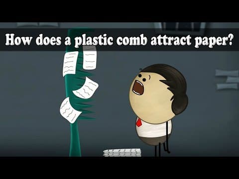 How does a plastic comb attract paper? | #aumsum #kids #science #education #children thumbnail