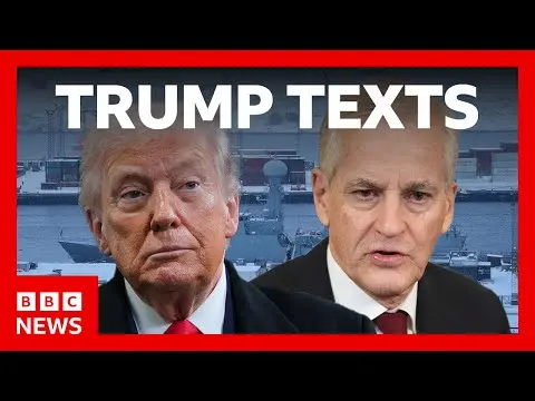 Donald Trump texts with Norway PM Jonas Gahr Støre link Greenland to Nobel Prize | BBC News thumbnail