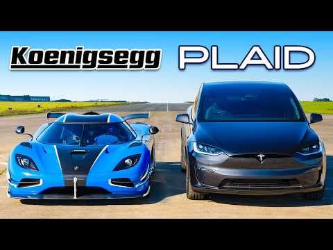 Koenigsegg v Model X Plaid: DRAG RACE thumbnail