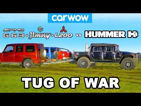 Hummer H1 vs G63 + Jimny + L200: TUG OF WAR! thumbnail