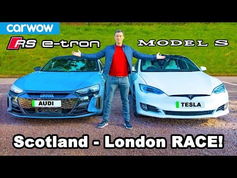Audi RS e-tron GT v Tesla Model S: 571-mile Scotland-to-London RACE & REVIEW! thumbnail