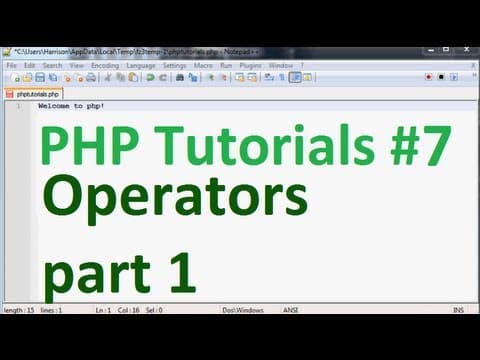 Basic PHP Tutorial 7: Assignment, comparison and Logical operators thumbnail