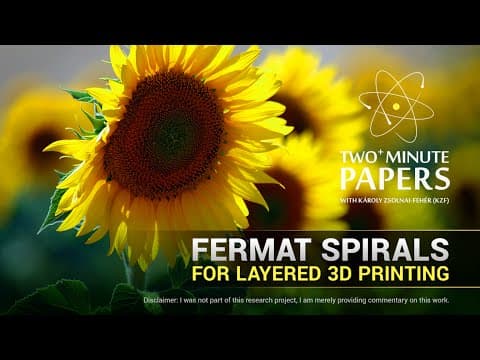 Fermat Spirals for Layered 3D Printing | Two Minute Papers #77 thumbnail