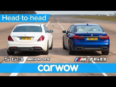 Mercedes-AMG S63 vs BMW M760 - DRAG RACE, ROLLING RACE & BRAKE TEST | Head-to-Head thumbnail