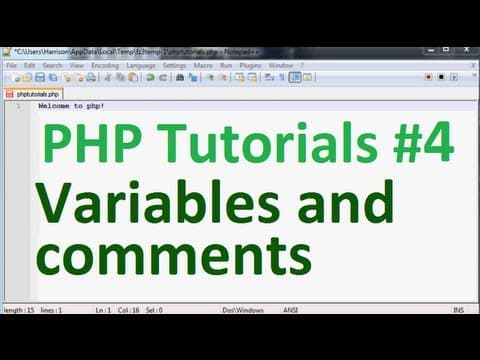 Basic PHP Tutorial 4: Variables and Comments thumbnail