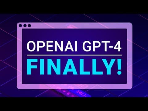 OpenAI GPT-4 - The Future Is Here! thumbnail