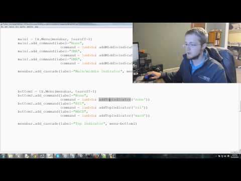 Adding indicator menu - Tkinter tutorial Python 3.4 part 15 thumbnail