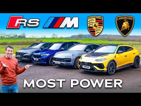 BMW X5M v Urus Performante v Cayenne Turbo GT v RSQ8: Power & Weight SHOWDOWN! thumbnail