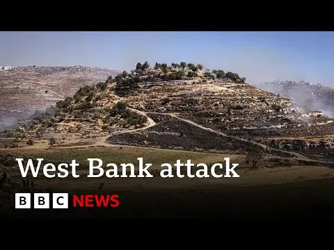Two Palestinians killed in attack by Israeli settlers in West Bank | BBC News thumbnail