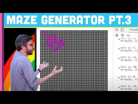 Coding Challenge #10.3: Maze Generator with p5.js - Part 3 thumbnail