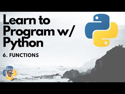 Functions - Python 3 Programming Tutorial p.6 thumbnail