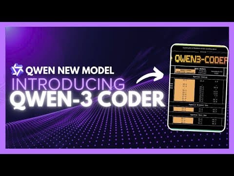 Qwen 3 Coder: NEW Agentic Coding LLM! Insanely Powerful, Fast, & Free! (Opensource) thumbnail