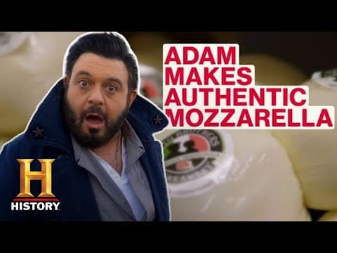 Modern Marvels: Adam Richman Makes Authentic Mozzarella (Season 18) | History thumbnail
