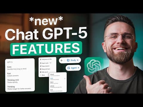 GPT 5 Features Explained in 20 Minutes! (Full Guide for Beginners) thumbnail