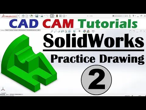 SolidWorks Basic Practice Drawing Exercise for Beginners - 2 thumbnail