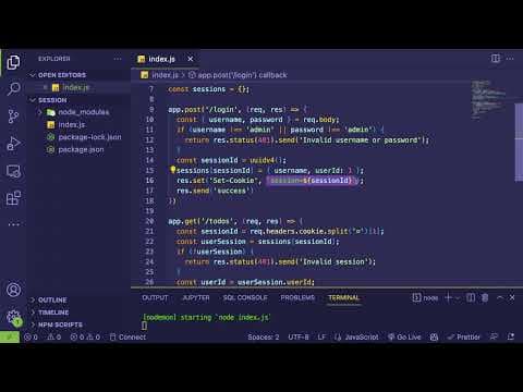 How do server side authentication sessions work (express & cookies) thumbnail