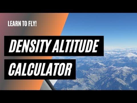 Use this Pressure and Density Altitude Calculator for your next flight! | Aircraft Performance thumbnail