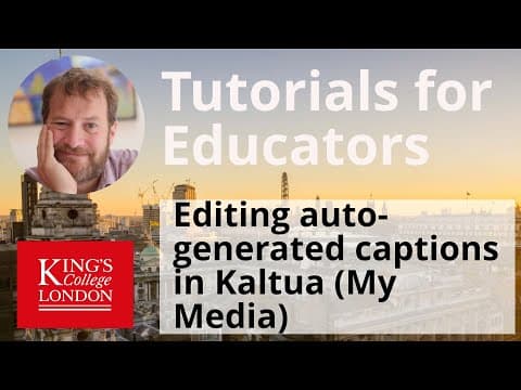 Editing auto genered captions in Kaltura (My Media on Moodle) thumbnail