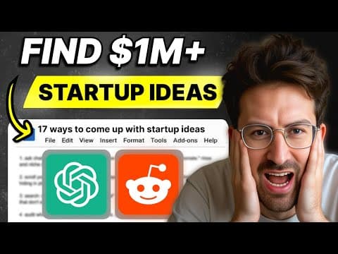 How I Use AI & Reddit to Find $1M+ Startup Ideas (FULL Blueprint) thumbnail