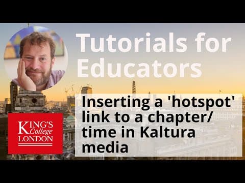 Inserting a 'hotspot' link to a chapter in Kaltura thumbnail