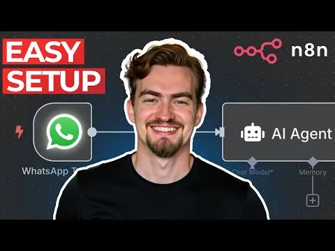 n8n WhatsApp Tutorial: Setup an AI Agent in Minutes (Easy) thumbnail