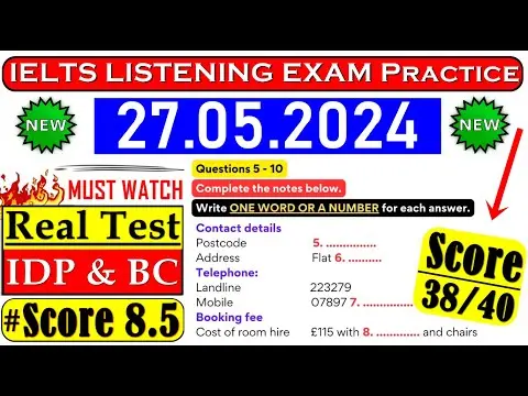 IELTS LISTENING PRACTICE TEST 2024 WITH ANSWERS | 27.05.2024 thumbnail