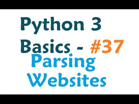 Python 3 Programming Tutorial - Parsing Websites with re and urllib thumbnail