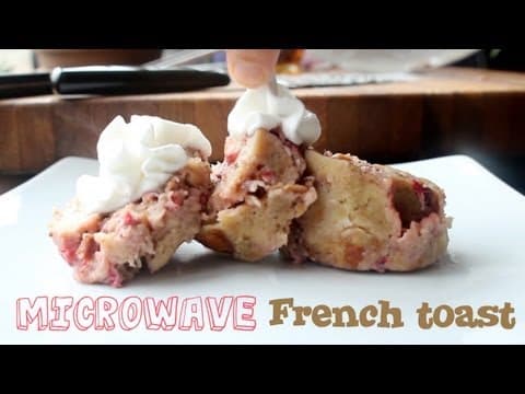 Microwave Strawberry Maple French Toast - College Dorm Recipe thumbnail