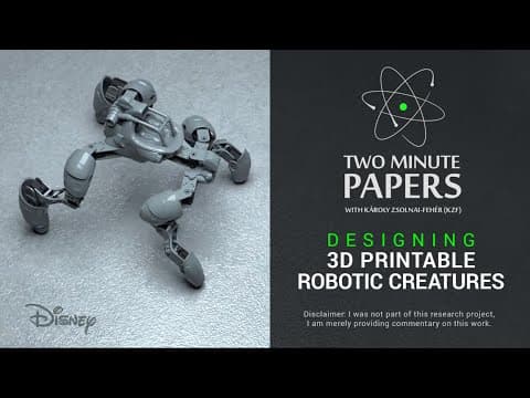 Designing 3D Printable Robotic Creatures | Two Minute Papers #37 thumbnail