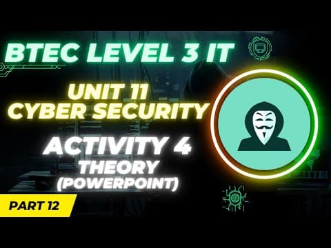 BTEC Level 3 IT - Unit 11 - Cyber Security - Paper B | Part 12 - Activity 4 | FORENSIC ANALYSIS thumbnail