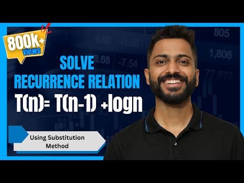 How to Solve T(n) = T(n-1) + log n thumbnail