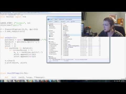 Live Matplotlib Graph in Tkinter Window in Python 3 - Tkinter tutorial Python 3.4 p. 7 thumbnail