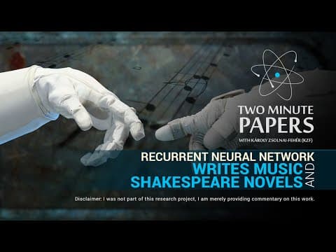 Recurrent Neural Network Writes Music and Shakespeare Novels | Two Minute Papers #19 thumbnail