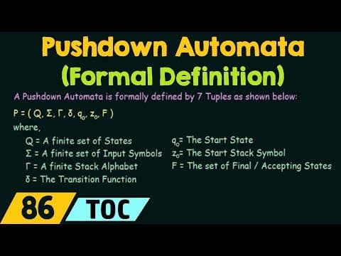 What Are the Seven Components of Pushdown Automata? thumbnail