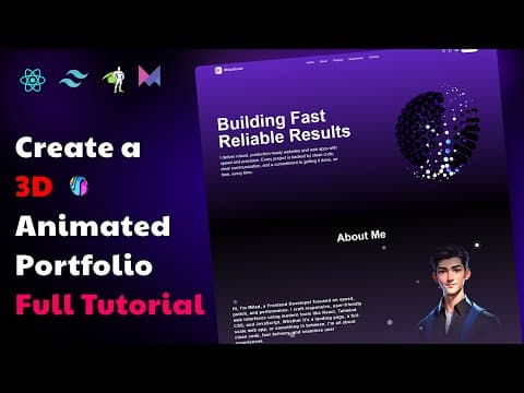 Build a Modern 3D Developer Portfolio with React, Tailwind CSS, GSAP & Spline (Full Tutorial) thumbnail