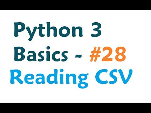 Python 3 Programming Tutorial - Reading from a CSV spreadsheet thumbnail