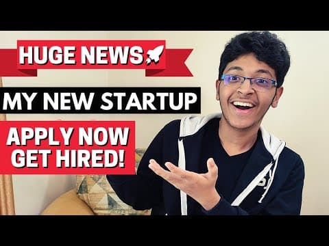 LAUNCHING My New Startup! | Apply NOW to Get Hired! thumbnail