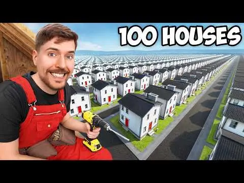 How Did MrBeast Build and Give Away 100 Houses? thumbnail