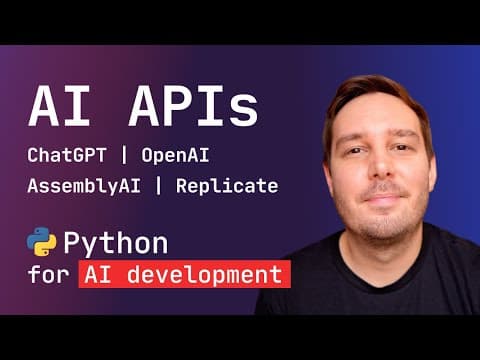 Python for AI #5: AI APIs (ChatGPT, OpenAI, AssemblyAI, and Replicate) thumbnail
