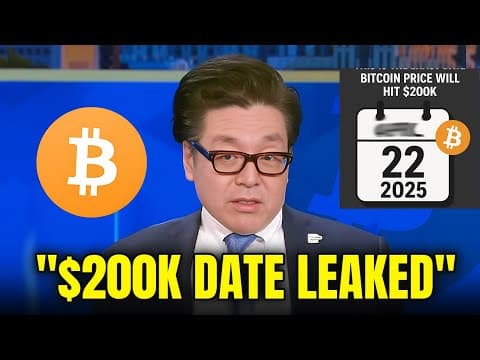 "Mark My Words! This Is the Exact Date Bitcoin Hits $200K in 2025!" - Tom Lee thumbnail