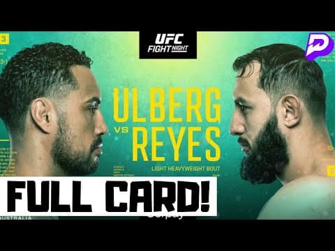 UFC Fight Night Ulberg vs Reyes Predictions & Full Card Breakdown - UFC Perth Betting thumbnail