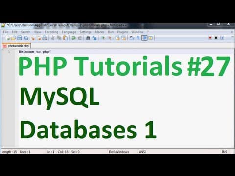 Basic PHP Programming Tutorial 27: MySQL Databases Part 1 thumbnail